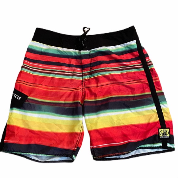 BODY GLOVE 19" Red Black Board Short 34 M - Picture 2 of 6